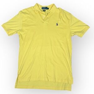 Polo Ralph Lauren Performance Men's Polo Shirt S Yellow with Purple Pony Logo‎